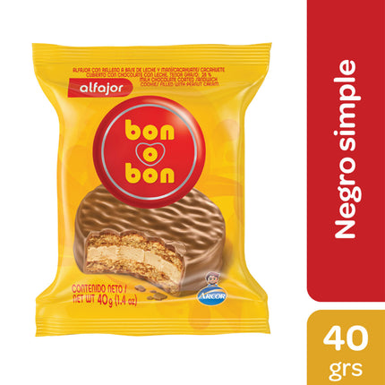 Bon o Bon Chocolate Alfajor, 40 g (pack of 6)