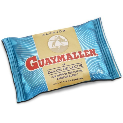 Guaymallen Alfajor with Dulce de Leche and White Chocolate Coating, 50 g