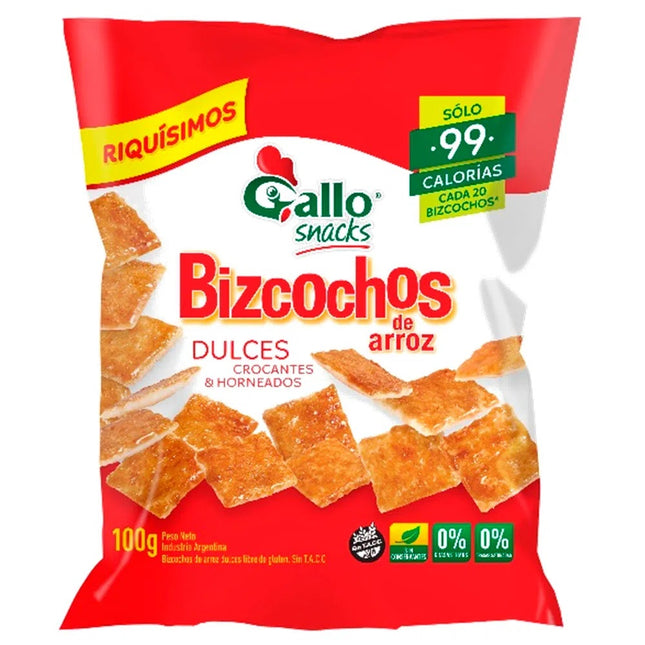 Sweet Rice Cakes No TACC Gallo, 100 g / 3.52 oz