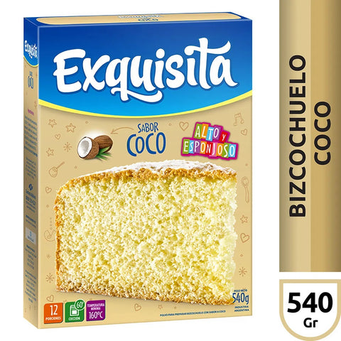 Bizcochuelo sabor Coco Exquisita, 540 g / 19,04 oz