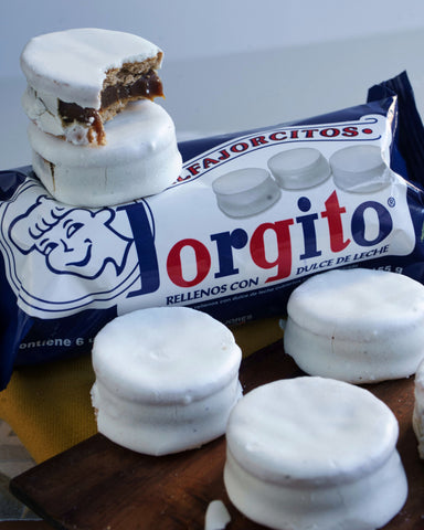 Mini Alfajorcitos Jorgito Blancos con Dulce de Leche, 160 g / 5,64 oz  (Paquete de 6 unidades)
