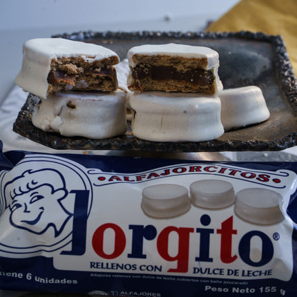 Mini White Jorgito Alfajorcitos with Dulce de Leche, 160 g / 5.64 oz (Pack of 6 units)