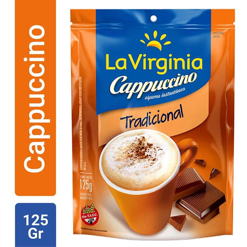 Cappuccino La Virginia Tradicional sin TACC, 125 g / 4,40 oz (Flour Pack)