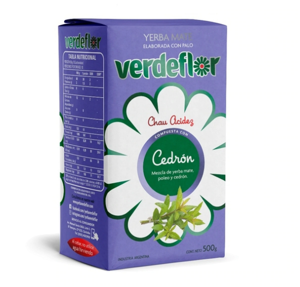 Yerba Mate Verdeflor Cedrón 500g – Envío internacional