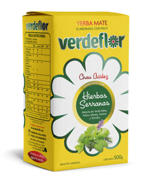 Yerba Mate Verdeflor Hierbas Serranas 500g – Envío internacional
