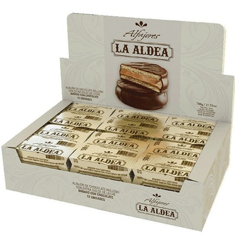 Alfajores de Chocolate relleno de Dulce de Leche La Aldea, 780 g / 27,51 oz (Caja de 12)