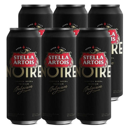 Stella Artois Noire Premium Black Beer, 473 cc / 99.88 oz (Pack of 6)
