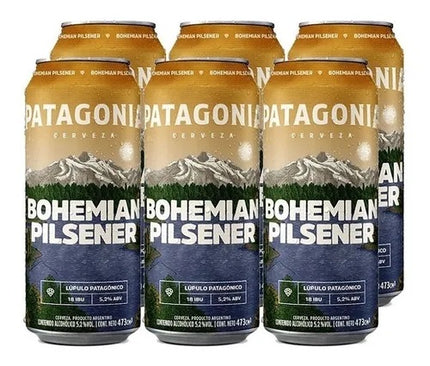 Cerveza Patagonia Bohemian Pilsener Pack x6 Latas 473 ml – Envío internacional