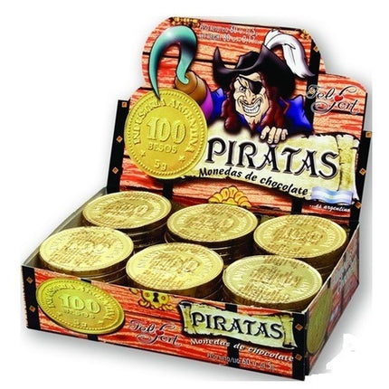 Monedas de Chocolate Piratas Felfort, 5 g / 0,17 oz (Caja de 60 unidades)