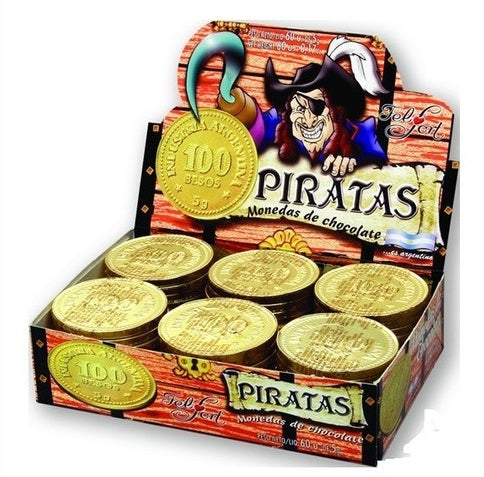 Monedas de Chocolate Piratas Felfort, 5 g / 0,17 oz (Caja de 60 unidades)