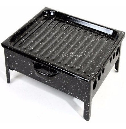 Brasero de Mesa Enlozado Profesional Parrilla