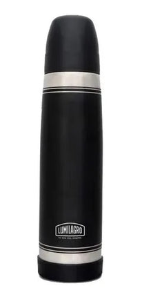 Termo Lumilagro Negro Luminox Original, 1 Litro