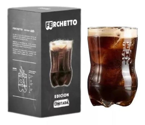 Vaso Fernet Ferchetto Bottle Cortada + Posa Vaso + Revolvedor
