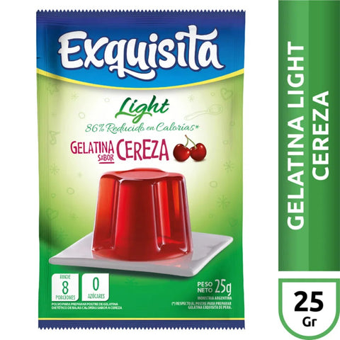 Gelatina Exquisita Cereza Light, 25 g / 0,88 oz