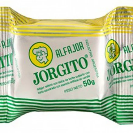 Jorgito White Alfajor with dulce de leche and sugar coating, 50 g (Pack of 12)