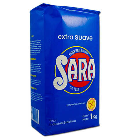 Yerba Mate Extra Mild Sara Without TACC, 1 kg / 35.27 oz (Blue Package)