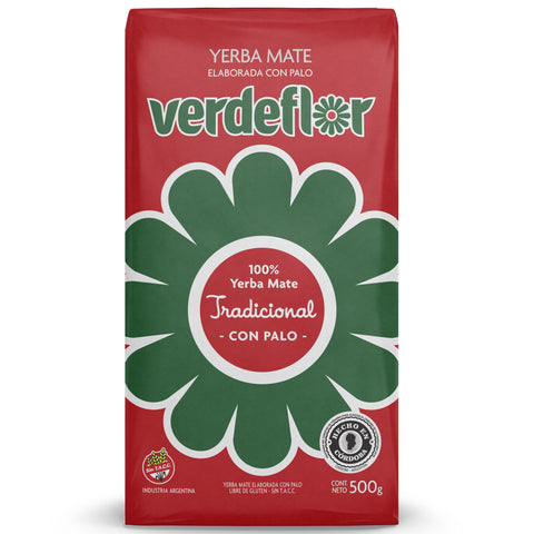 Yerba mate 100% Traditional without TACC Verdeflor (Con Palo), 500 g / 17.63 oz