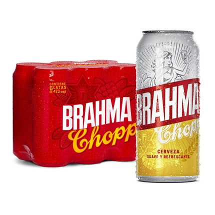 Brahma Chopp Beer, 473 ml / 99.88 oz (Pack of 6)
