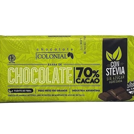 Colonial TACC Free 70% Chocolate Bar, 100 g / 3.52 oz