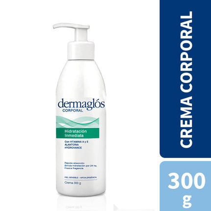 Crema Dermaglós Corporal Hidratación inmediata 300 ml / 10,58 oz (Verde)