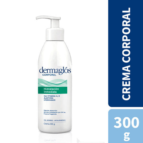 Crema Dermaglós Corporal Hidratación inmediata 300 ml / 10,58 oz (Verde)