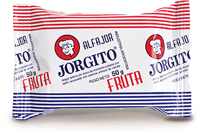 Alfajor Jorgito de Fruta covered in White chocolate, 50 g / 1.76 oz (Pack of 12)