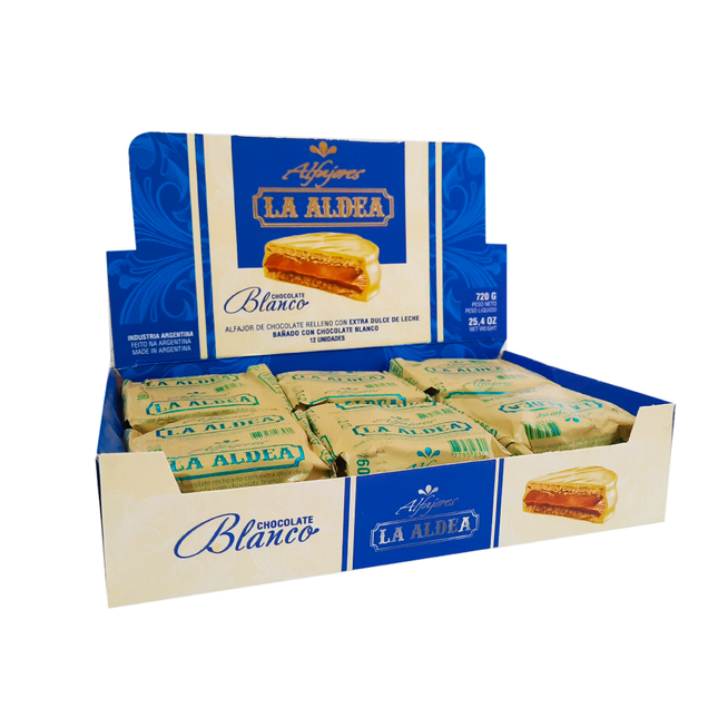 White Chocolate Alfajores with Dulce de Leche, La Aldea, 65 g (box of 12)