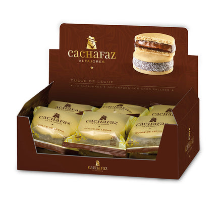 Cachafaz Alfajor Cornstarch with Grated Coconut and Dulce de Leche 912 g / 32.16 oz (Box of 12)