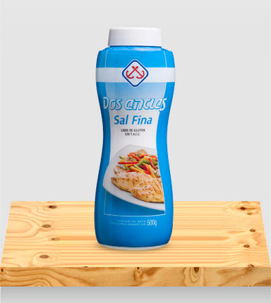 Fine Salt Without TACC Two Anchors, 500 g / 17.63 oz (Salt Shaker)