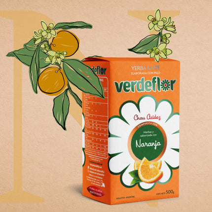Yerba mate Verdeflor Orange flavor, 500 g / 17.63 oz